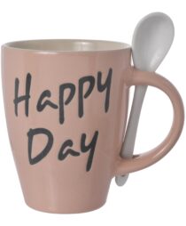 MUG WITH SPOON 2PZ 340 ML