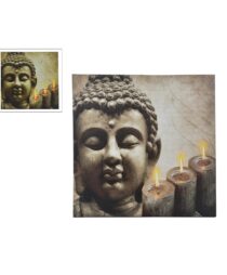CANVAS BUDDHA D/BAT WITH LIGHT 40X40X2.5CM