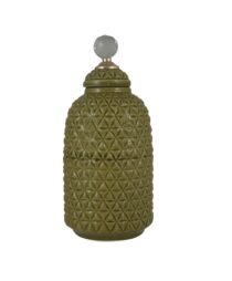 CERAMIC CANISTER/VASE WITH LID