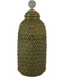 CERAMIC CANISTER/VASE WITH LID