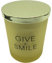SCENTED CANDLE IN MATTE GLASSJAR 2 WICKS WITH GOLD LID