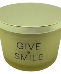 SCENTED CANDLE IN MATTE GLASSJAR 2 WICKS WITH GOLD LID