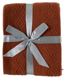 KNITTED THROW 127X152CM+10CM