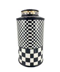 VASE CERAMIC CANISTER W/LID