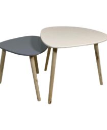 S/2 WOODEN COFFEE TABLE WITH MDF TABLE TOP IN IRREGULAR SHAP