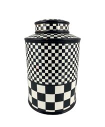 VASE CERAMIC CANISTER W/LID