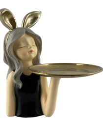 POLY LADY W. METAL TRAY DECOR