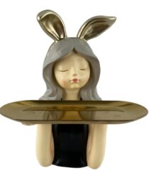 POLY LADY W. METAL TRAY DECOR