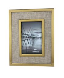 MDF WITH FABRIC AND DOUBLE METAL PHOTO FRAME, PHOTO SIZE:4X6