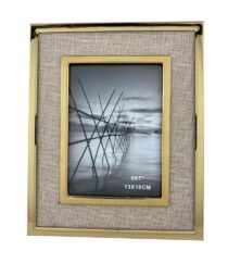 MDF WITH FABRIC AND DOUBLE METAL PHOTO FRAME, PHOTO SIZE:5X7