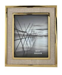 MDF WITH FABRIC AND DOUBLE METAL PHOTO FRAME, PHOTO SIZE:8X10