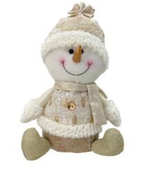 11”SITTING SNOWMAN WITH SHORT LEGS