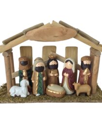 WOOD / CERAMIC NATIVITY SET
