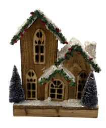 WOODEN HOUSE 2X AA BATTERY (NOT INCLUDED)